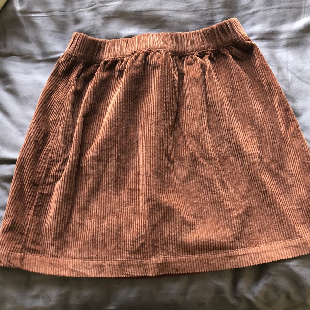 Brown high waisted corduroy skirt
